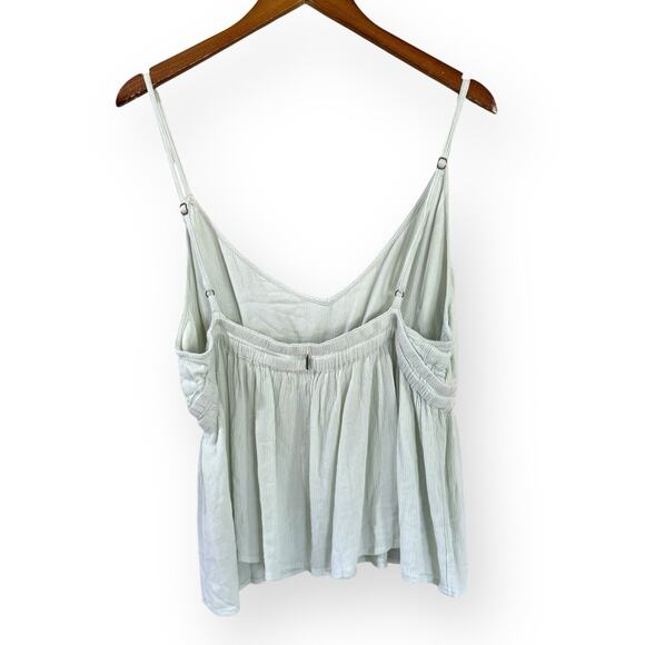 O’Neill Babydoll Top Womens XXL Mint Green Sleeveless Strappy V-Neck Boho Beach - Picture 4 of 9